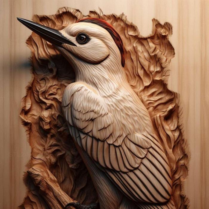 Nature and animals (woodpecker 3, NATURE_6859) 3D models for cnc